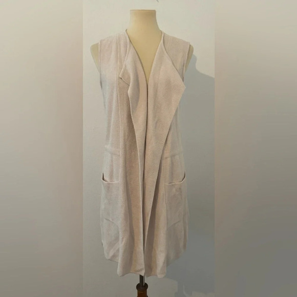 Barefoot Dreams CozyChic Ultra Lite Sleeveless Shawl Vest Relaxed Lagenlook Sml - Picture 1 of 11